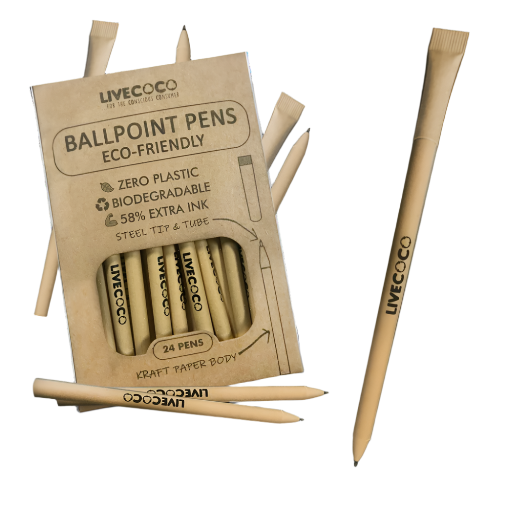 Paper Ballpoint Pens - 24 Pack-0