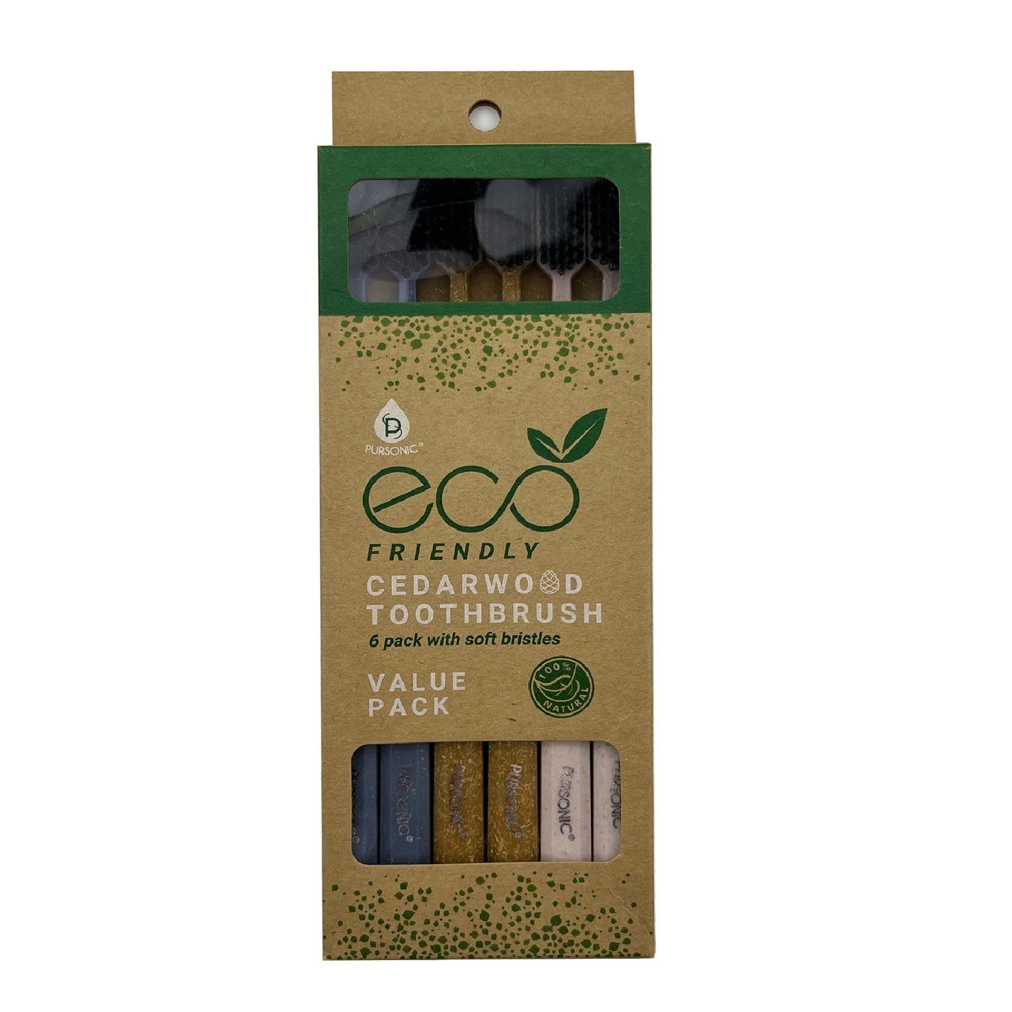 100% Eco-friendly Cedarwood Toothbrushes (6 Pack)-0