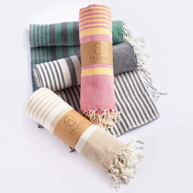 Fethiye Striped Blanket Throw