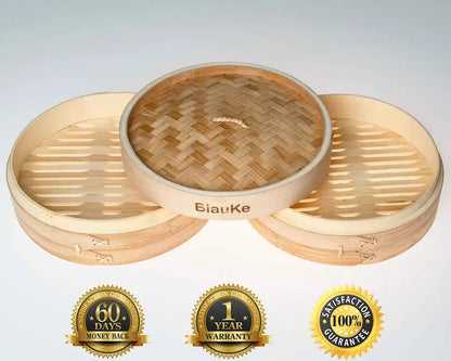 2-Tier Bamboo Steamer Set