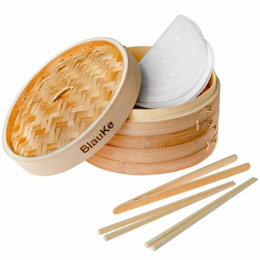 2-Tier Bamboo Steamer Set