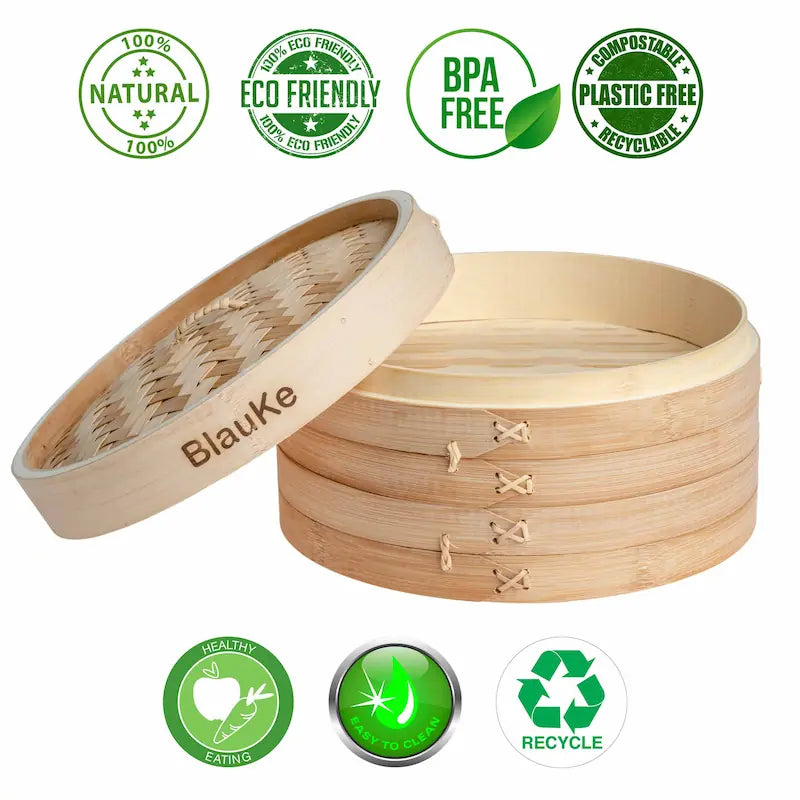 2-Tier Bamboo Steamer Set