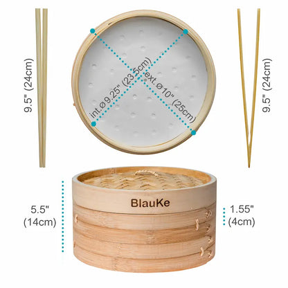 2-Tier Bamboo Steamer Set